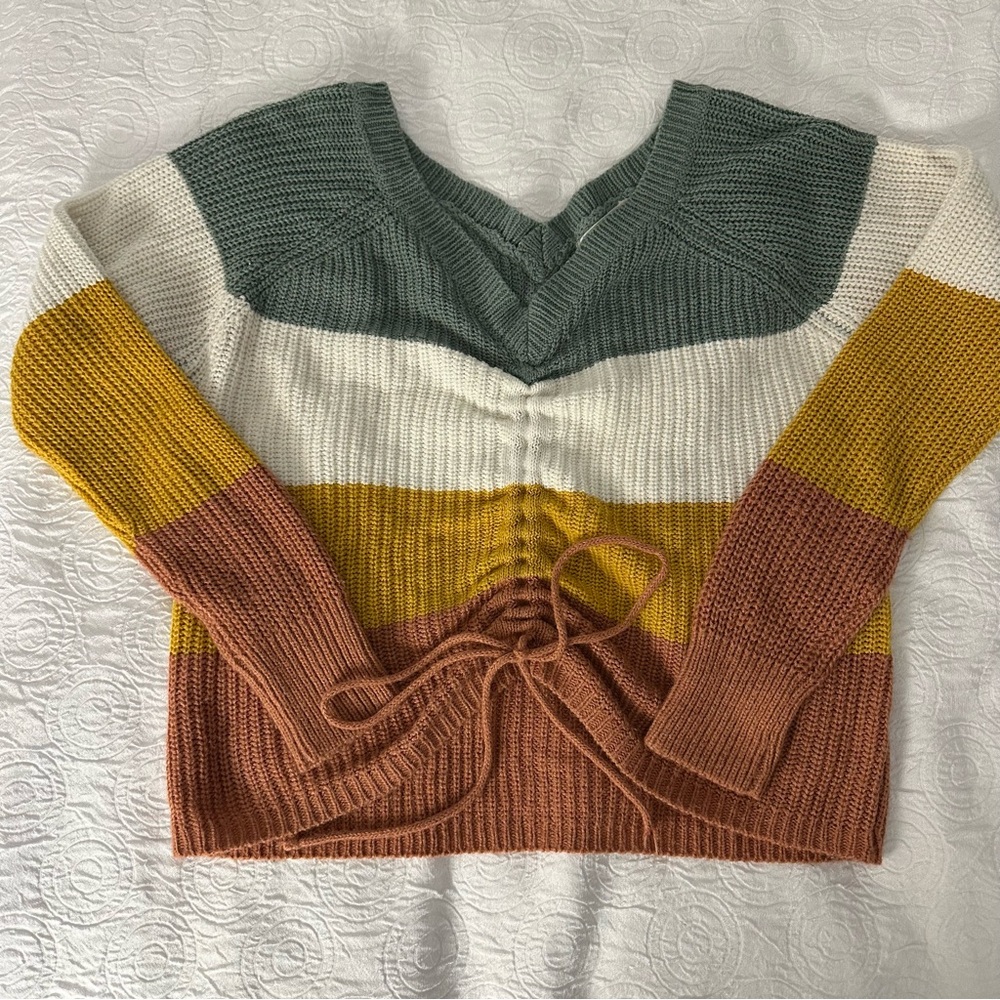 Multicolor V-Neck Sweater - Picture 2 of 6